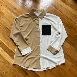 NWT woman’s colorblock button down shirt